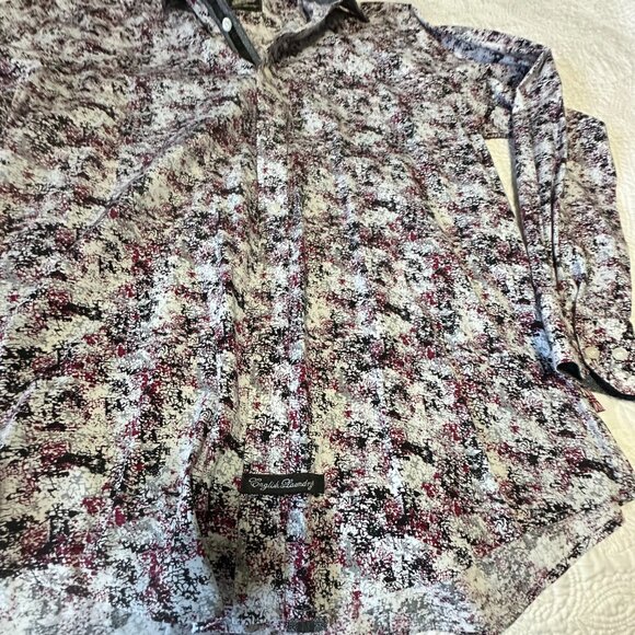 English Laundry Men's Black, Maroon, Gray and White Medium Dress Shirt - 013 - Picture 3 of 7